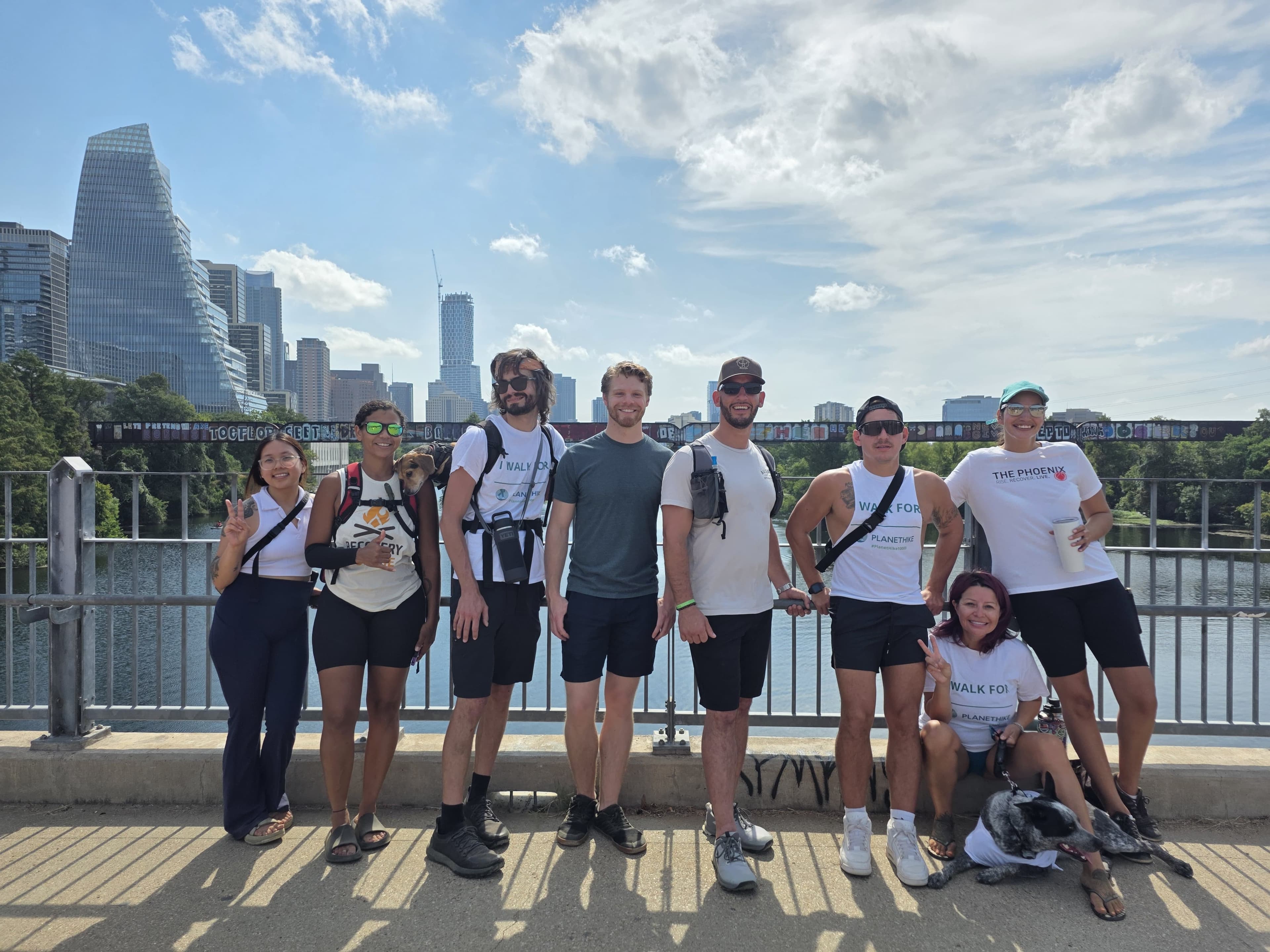 Walking group with kids